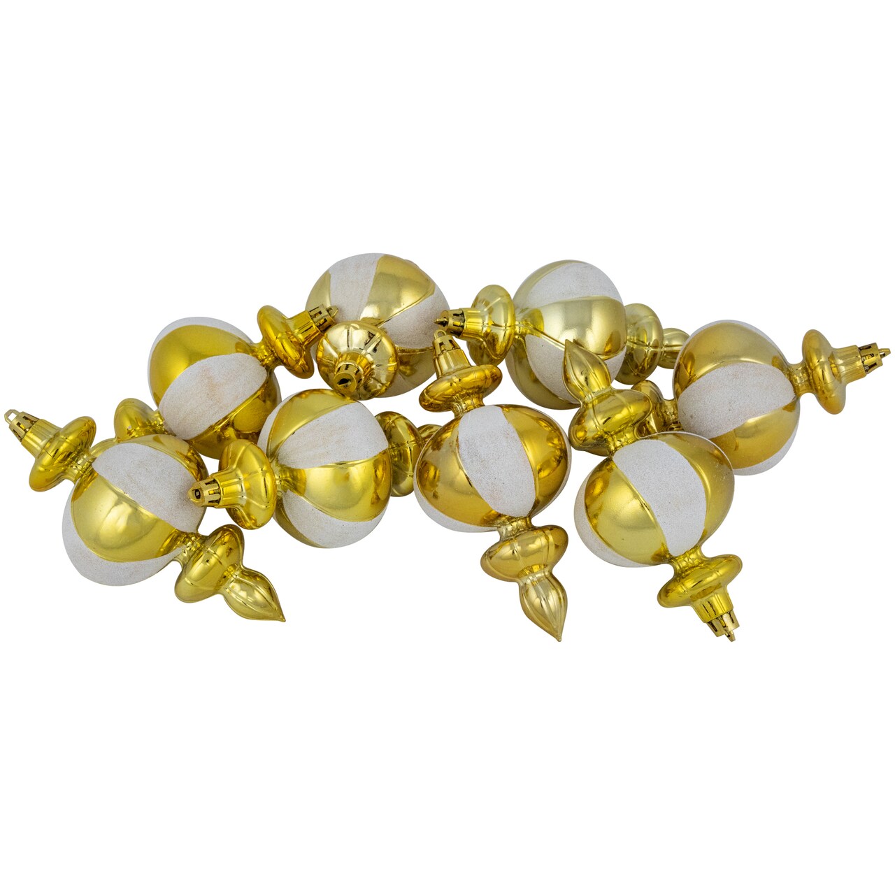 Northlight 8ct Gold Shiny Finish Shatterproof Finial Christmas Ornaments, 6"